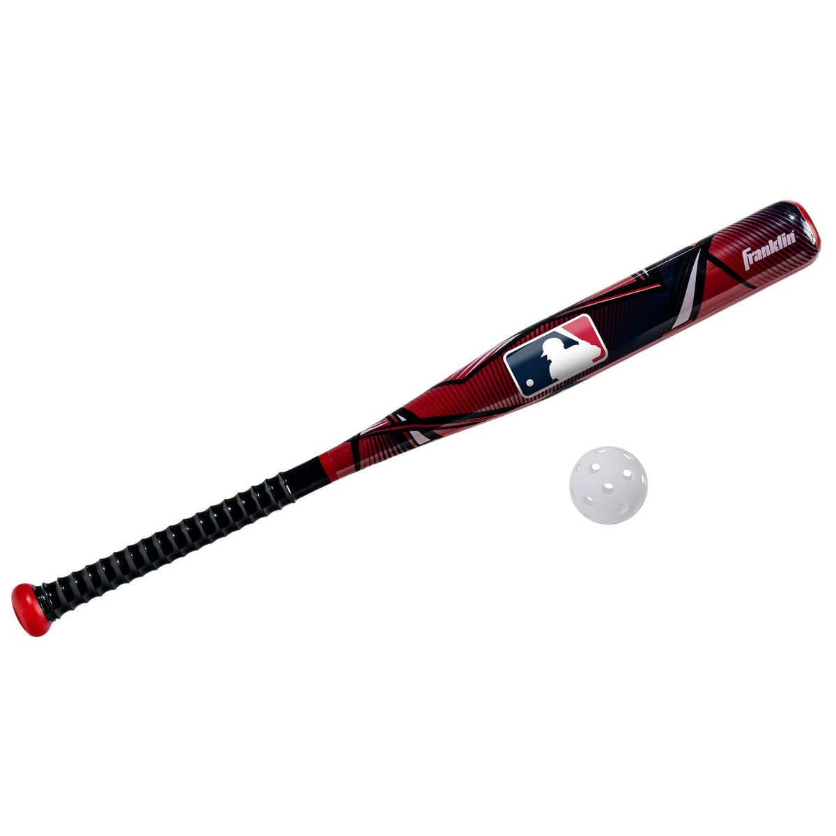 Franklin Sports Kids MLB Slammin' Baseball Bat & Ball Set - Youth Plastic Baseball Bat + Ball - Fun Backyard Toy for Boys + Girls - 30" Pro Style - For Kids Ages 3+ - Red