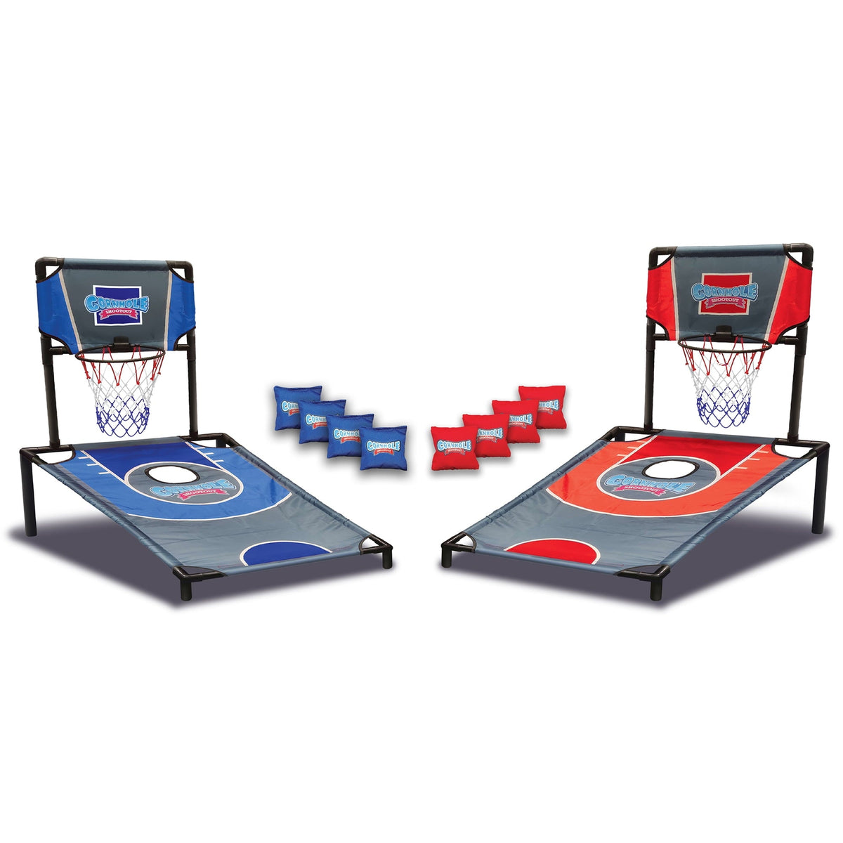 ABetter Design: Cornhole Shootout - 2-In-1 Games, Basketball Meets Cornhole, Yard Sports Play, Carry Bag, Bean Bags, Indoor/Outdoor, Family Ages 6+