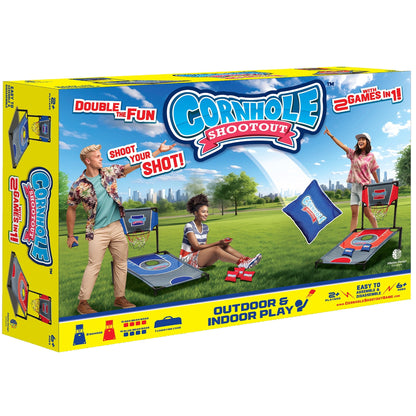 ABetter Design: Cornhole Shootout - 2-In-1 Games, Basketball Meets Cornhole, Yard Sports Play, Carry Bag, Bean Bags, Indoor/Outdoor, Family Ages 6+