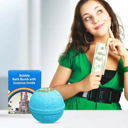 Open the capsule to reveal your mystery cash prize.  Fragrance:  Be Delicious Blossom  Package Includes:  1 Money Surprise Bath Bomb with mystery cash prize inside