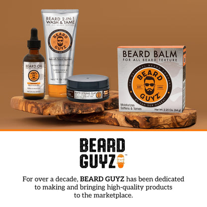 Beard Guyz Grooming Beard Balm for Men, Hydrating Formula with Coconut and Jojoba Oil, 2.25 oz.