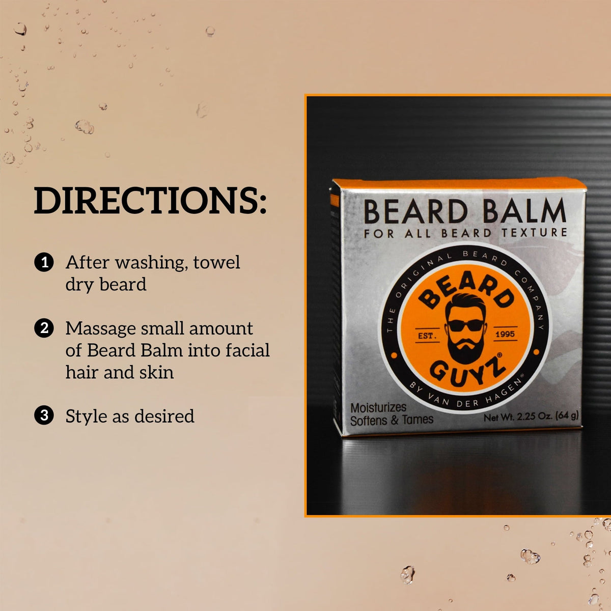 Beard Guyz Grooming Beard Balm for Men, Hydrating Formula with Coconut and Jojoba Oil, 2.25 oz.