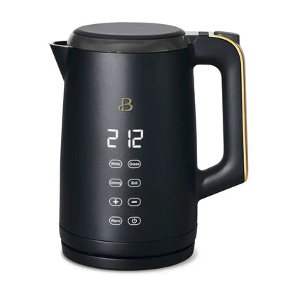 Beautiful 1.7-Liter Electric Kettle 1500 W with One-Touch Activation, sesame black by Drew Barrymore