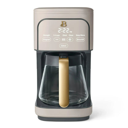 Beautiful 12 Cup Programmable Coffee Maker, White Icing by Drew Barrymore