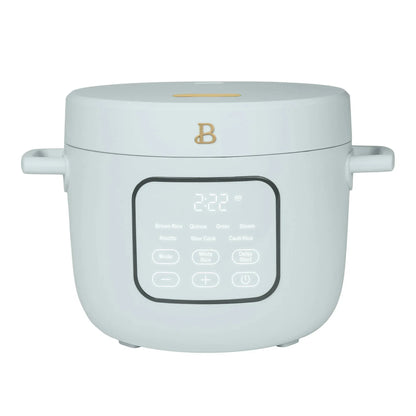 Beautiful 14-Cup Cooked, 6-Cups Uncooked Electric Rice and Grain Cooker, EverGood™ Ceramic Nonstick Coating, Cornflower Blue by Drew Barrymore