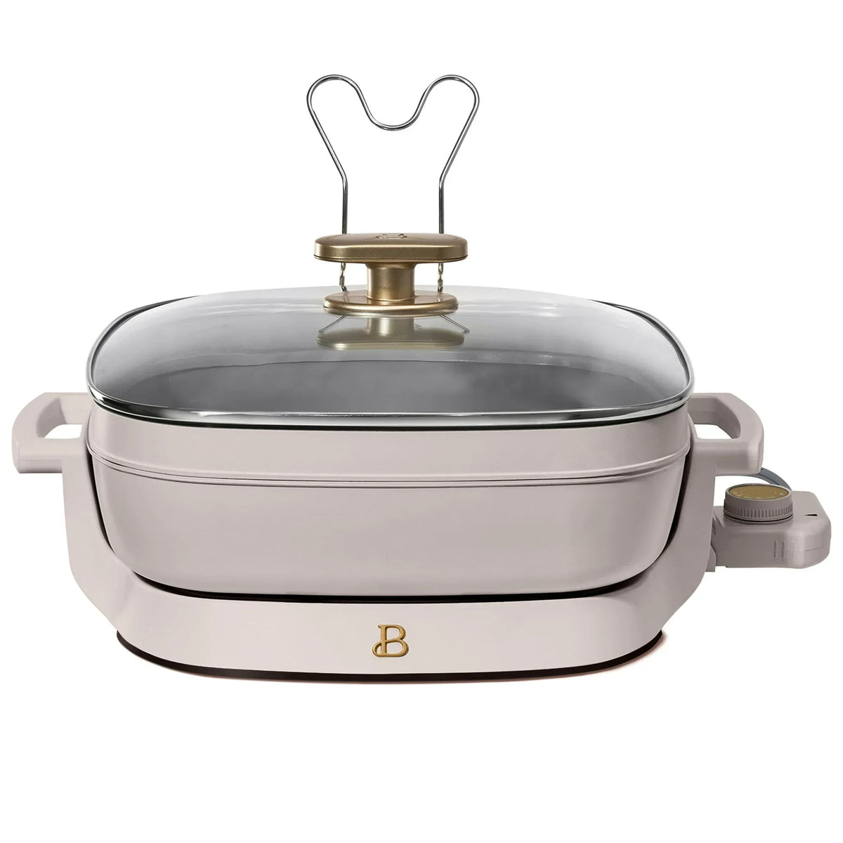 Beautiful 5 in 1 Electric Skillet - Expandable up to 7 Qt with Glass Lid, Black Sesame by Drew Barrymore