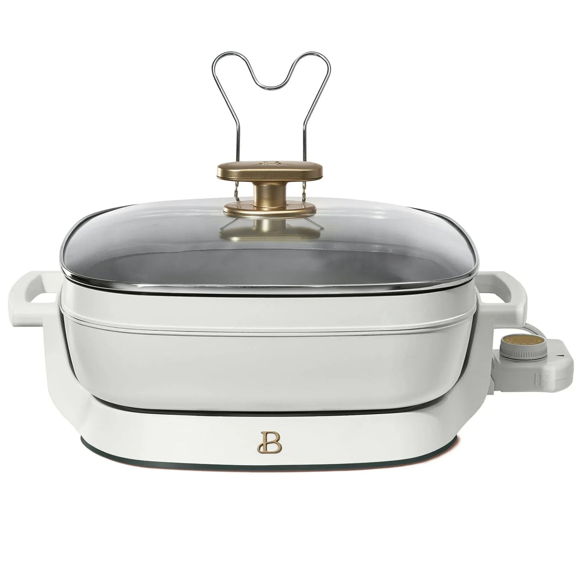 Beautiful 5 in 1 Electric Skillet - Expandable up to 7 Qt with Glass Lid, Black Sesame by Drew Barrymore