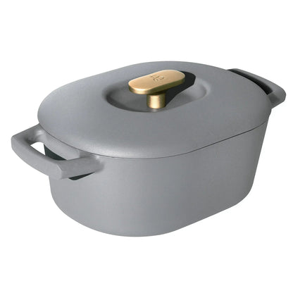 Beautiful 6 Quart Enamel Dutch Oven, Black Sesame by Drew Barrymore