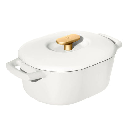 Beautiful 6 Quart Enamel Dutch Oven, Black Sesame by Drew Barrymore