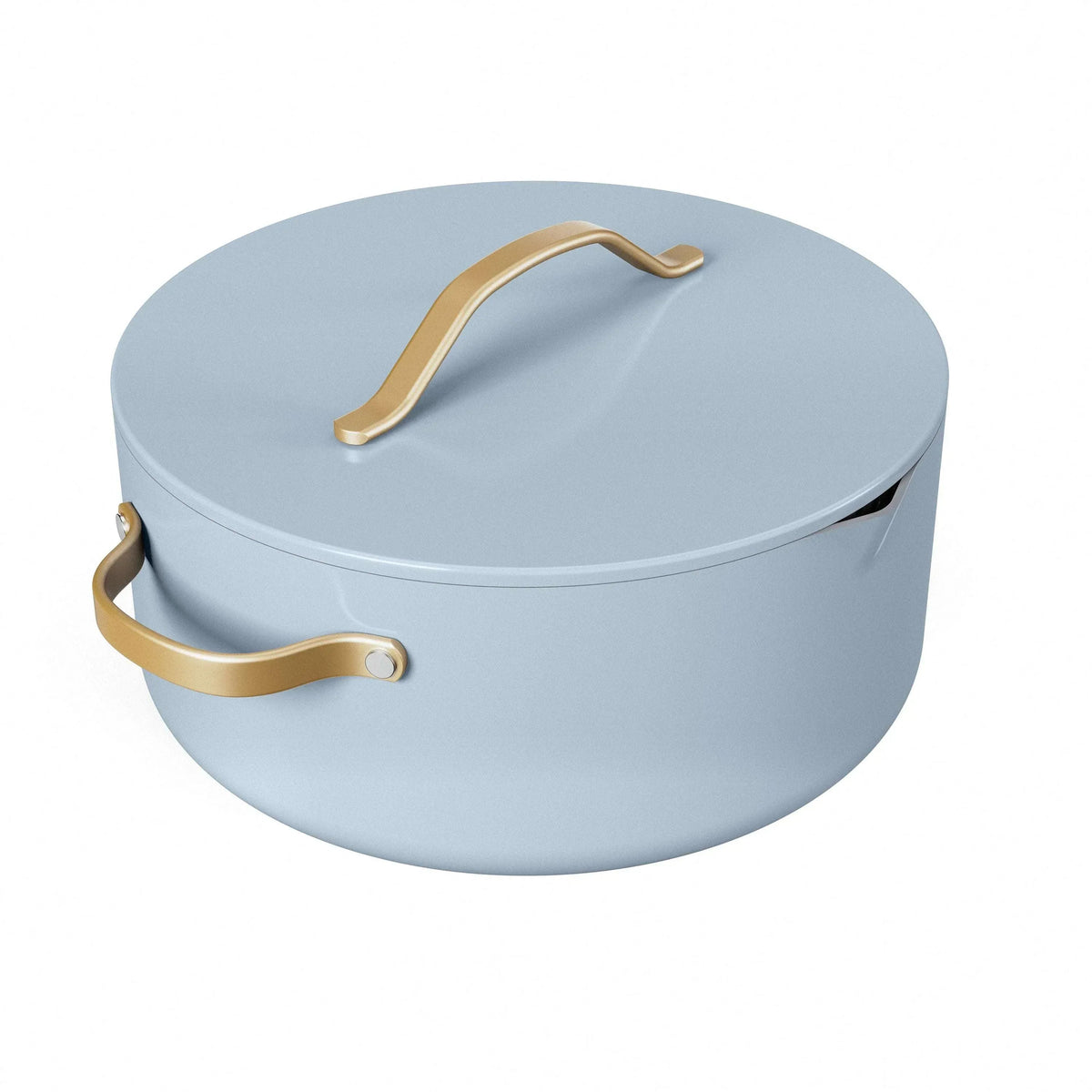Beautiful 8 Quart Ceramic Non-Stick Stock Pot with Strainer Lid, Black Sesame by Drew Barrymore