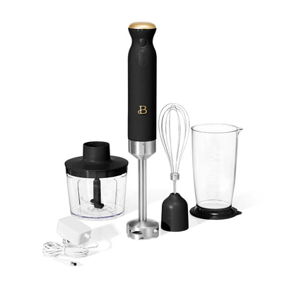 Beautiful Cordless Immersion Blender with Chopper, Whisk & Measuring Cup, White Icing by Drew Barrymore