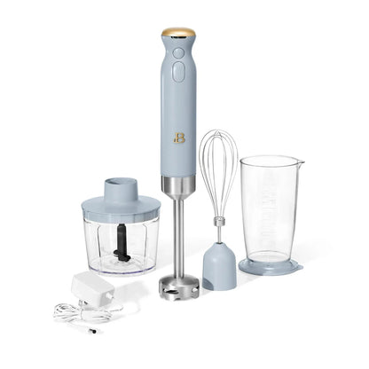 Beautiful Cordless Immersion Blender with Chopper, Whisk & Measuring Cup, White Icing by Drew Barrymore