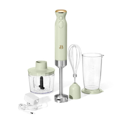 Beautiful Cordless Immersion Blender with Chopper, Whisk & Measuring Cup, White Icing by Drew Barrymore