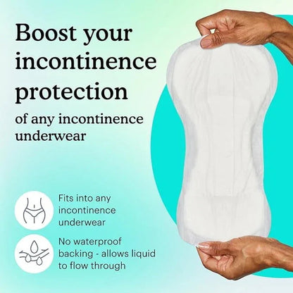 Because Incontinence Booster Pads Overnight - Ultra Long 16", For Women and Men, Adds 4 Cups Absorbency to Adult Diapers. 20 Boosters