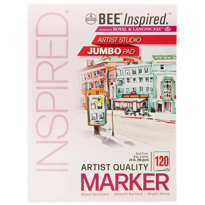 Bee Paper - Bee Inspired 9"x12" Marker Paper Pad, 50 Sheets, Top Tape, 24lb. 90GSM