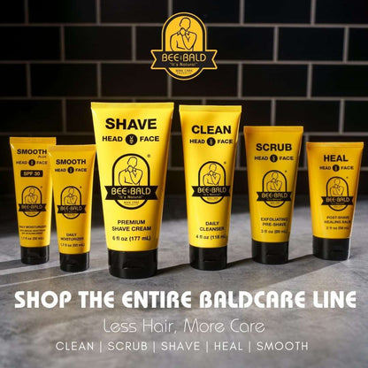 Bee Bald SHAVE Premium Shaving Cream for Men, Smooth & Quick Shave for Face and Head, 6 fl oz