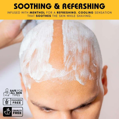 Bee Bald SHAVE Premium Shaving Cream for Men, Smooth & Quick Shave for Face and Head, 6 fl oz
