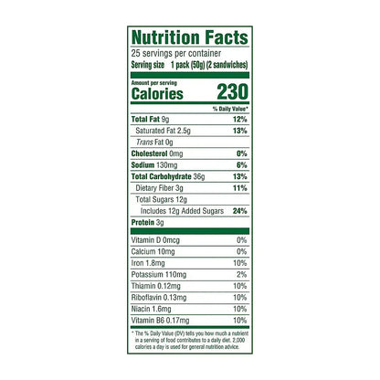 BelVita Dark Chocolate Creme Breakfast Bar Biscuit Sandwiches, 25 pk./1.76 oz.