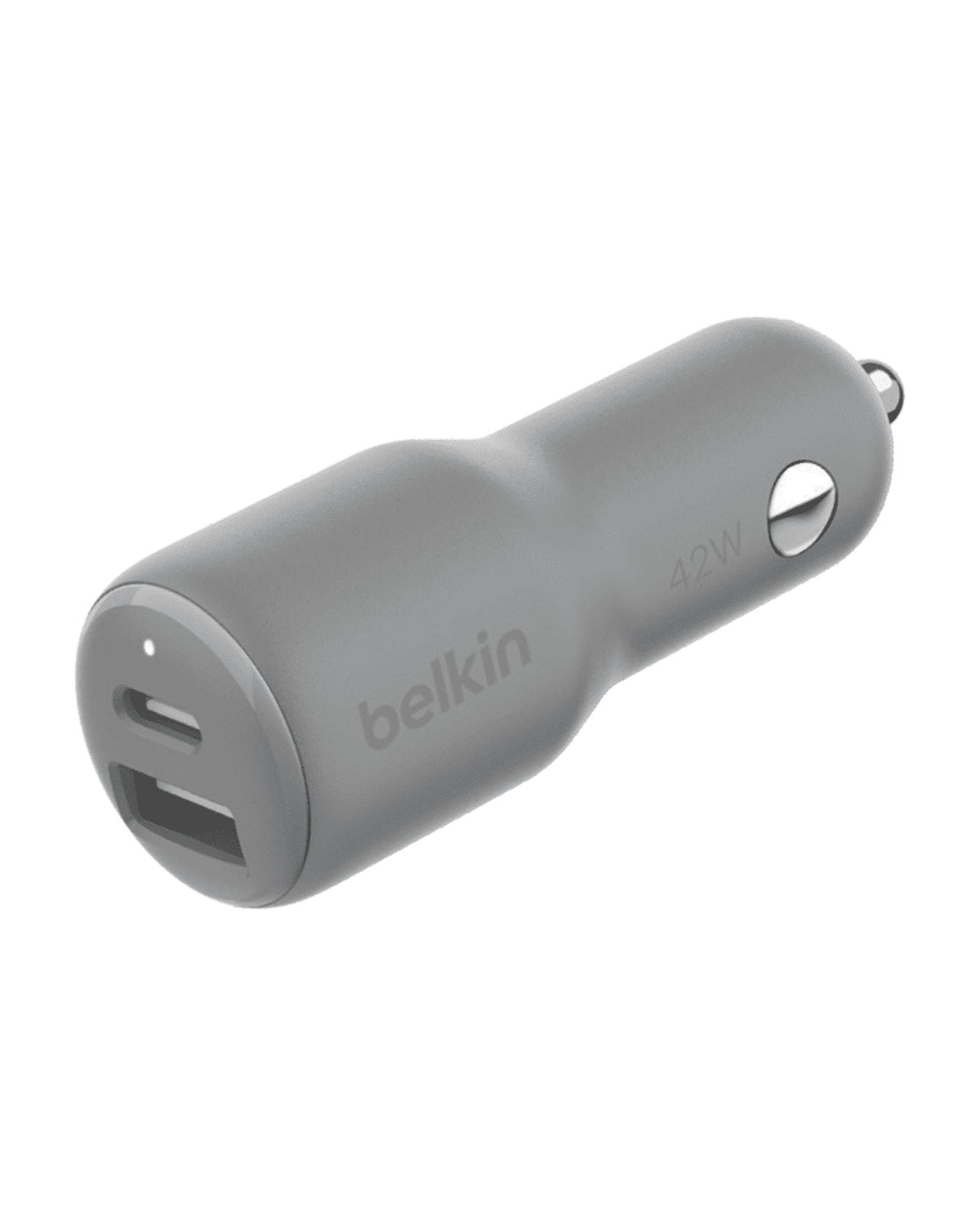 Belkin BoostCharge 42-Watt Dual Port Fast Car Charger w/30W USB-C & 12W USB-A Ports for iPhone 16, 16 Pro, Galaxy S25, S24, Pixel 9 & 8, Nintendo Switch 2 & More - Gray