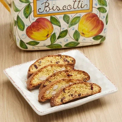 Belli Biscotti Hand Painted Ceramic Jar, Italian Semi Soft Biscotti, 2-pack, 17.6 oz. total