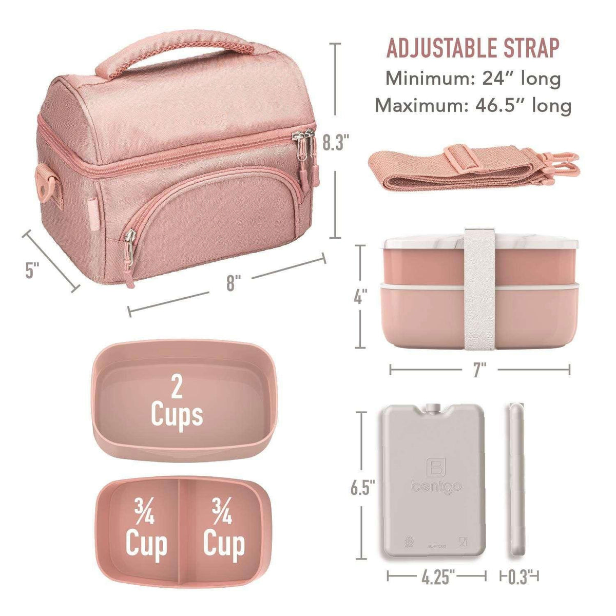 Bentgo 4-Piece Deluxe Set With Insulated Lunch Bag, Ice Packs & Bento Classic