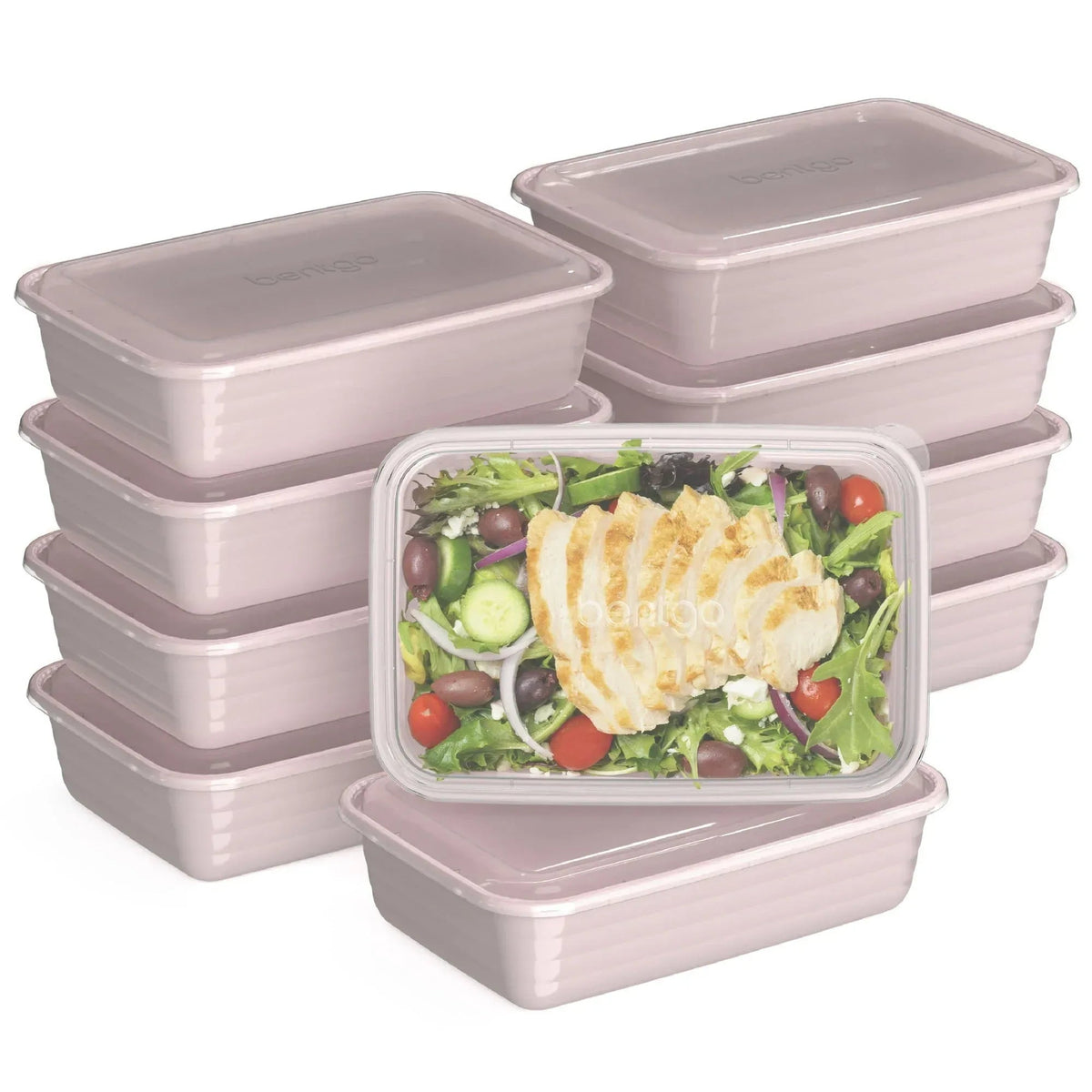 Bentgo Prep - 20-Piece 1-Compartment Reusable Meal Prep Containers with Lids, PFAS & BPA Free Materials, Durable, Microwave, Freezer, & Dishwasher Safe To Go Food Storage