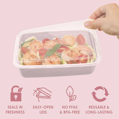 Bentgo Prep - 20-Piece 1-Compartment Reusable Meal Prep Containers with Lids, PFAS & BPA Free Materials, Durable, Microwave, Freezer, & Dishwasher Safe To Go Food Storage