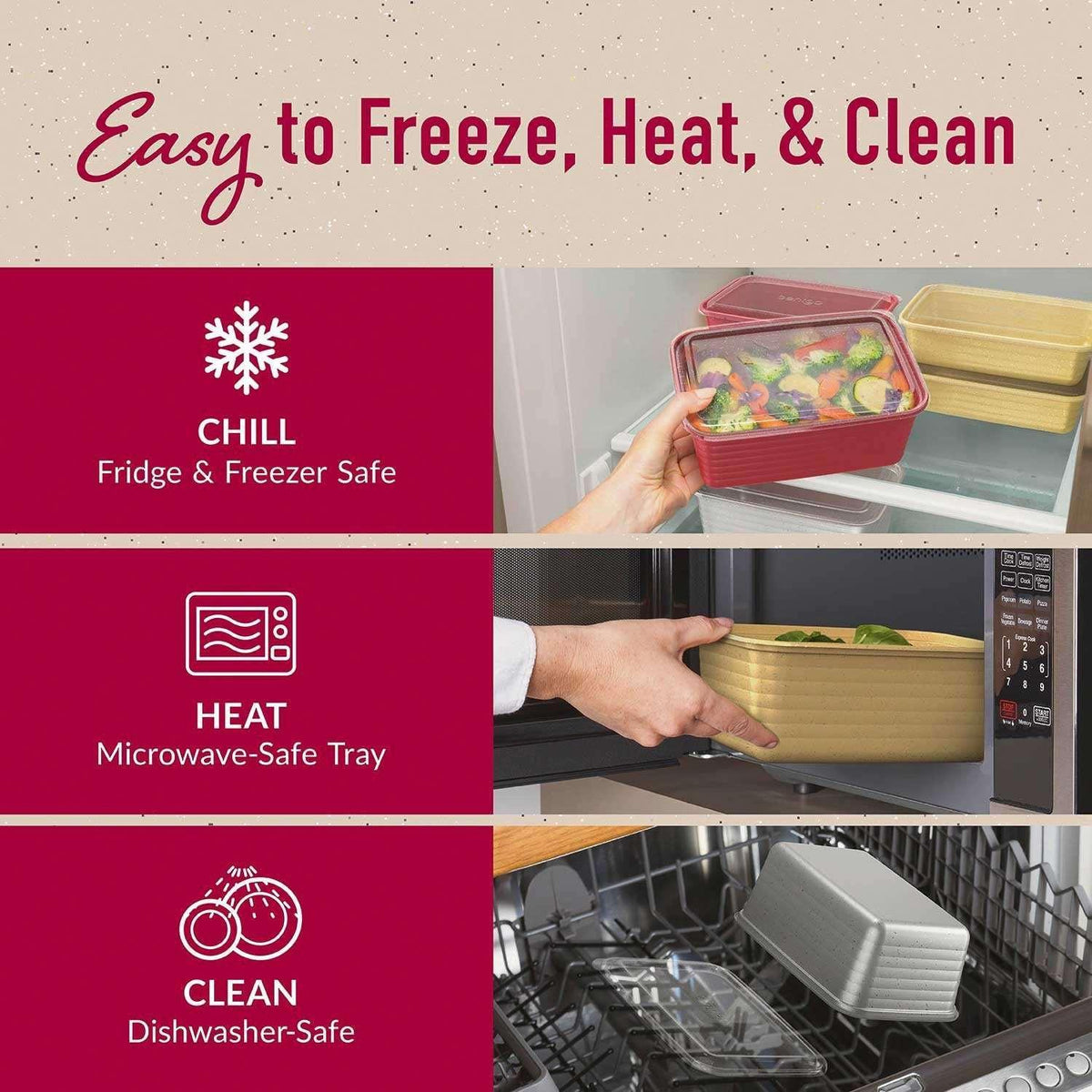 Bentgo Prep 30-Piece Deep-Dish Food Storage Set, Holiday Glitter Collection
