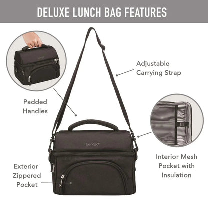 Bentgo 4-Piece Deluxe Set With Insulated Lunch Bag, Ice Packs & Bento Classic