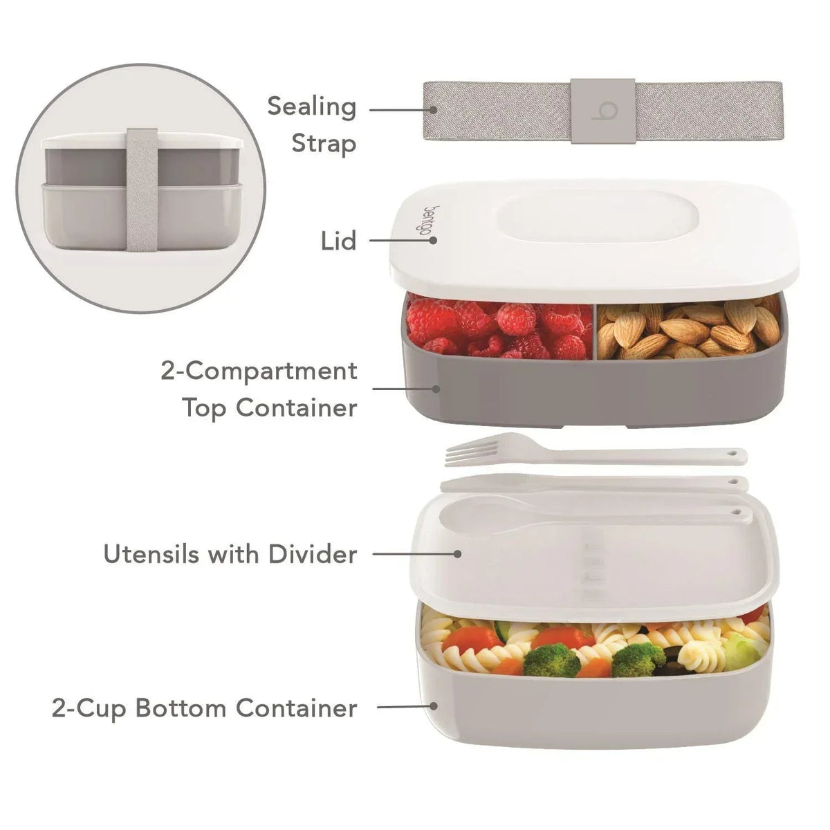 Bentgo 4-Piece Deluxe Set With Insulated Lunch Bag, Ice Packs & Bento Classic