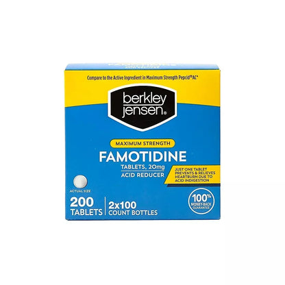 Berkley Jensen Maximum Strength Famotidine Tablets, 200 Count