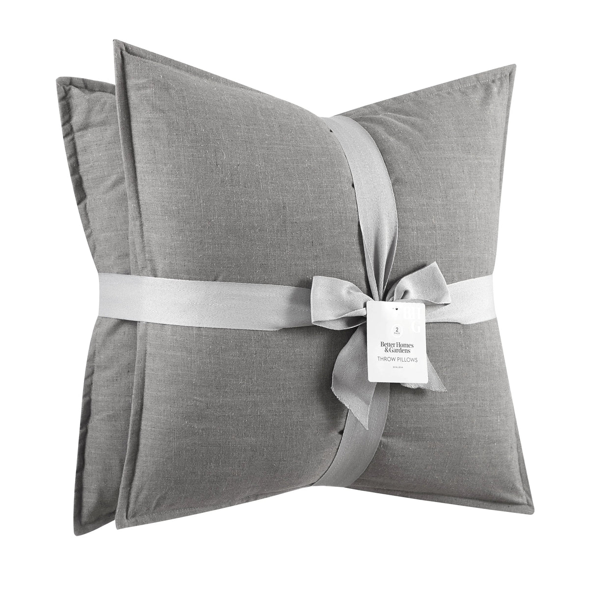 Better Homes & Gardens 2-Pack Linen Pillows, 20"x20" Brown Basket