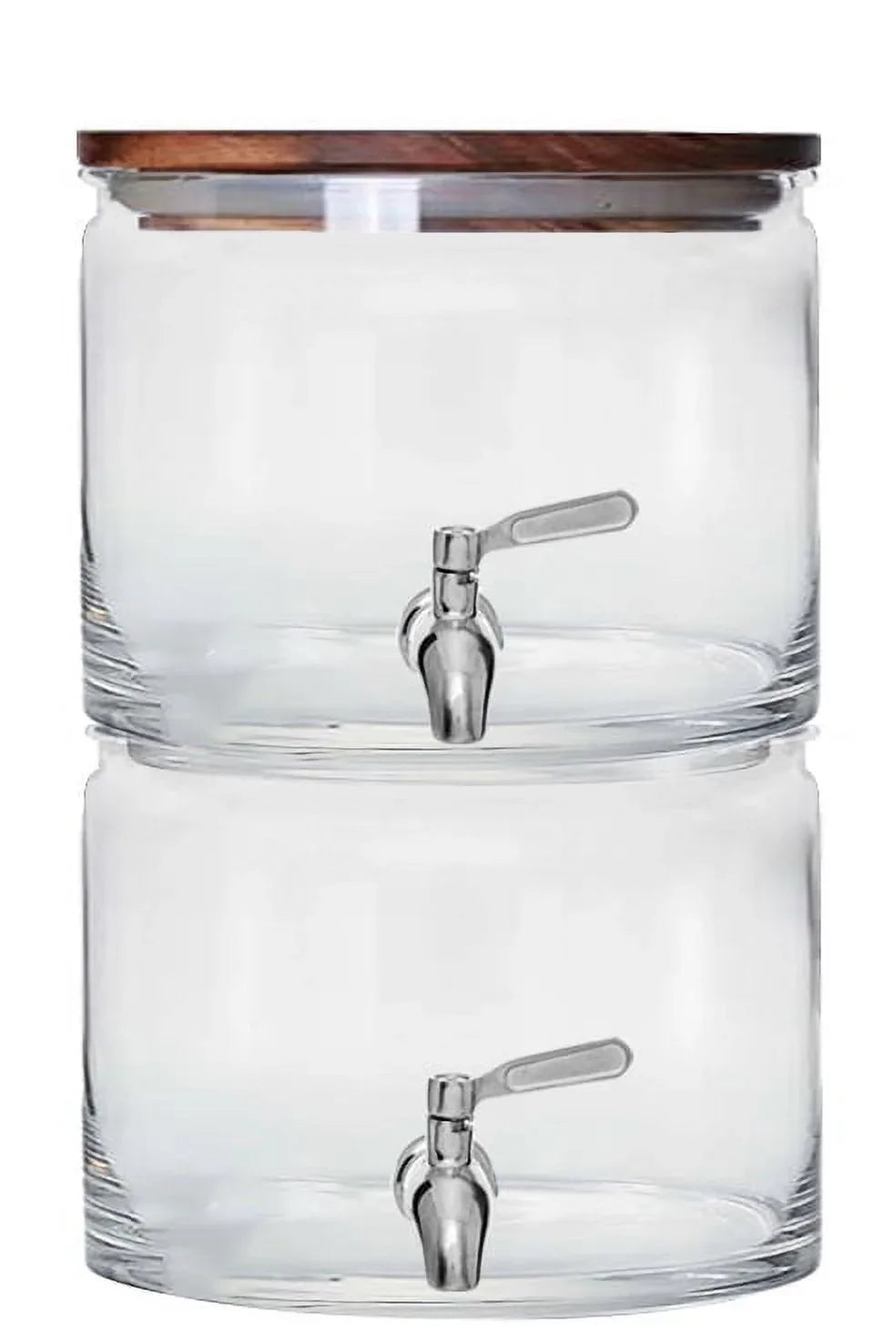 Better Homes & Gardens 240oz Stacking Glass Beverage Dispenser with Acacia Wood Lid
