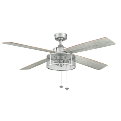 Better Homes & Gardens 52" Pewter Indoor Ceiling Fan with Light, 4 Blades, Pull Chains & Reverse Airflow