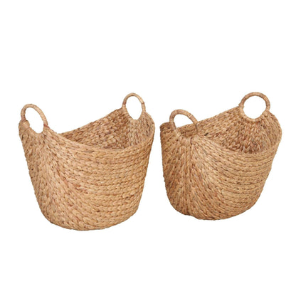 Better Homes & Gardens Extra Large Natural Woven Water Hyacinth Boat Decorative Storage Basket, (extra large 19 in x 17 in x 14 in) & (large 14 in x 11 in x 8.5 in)