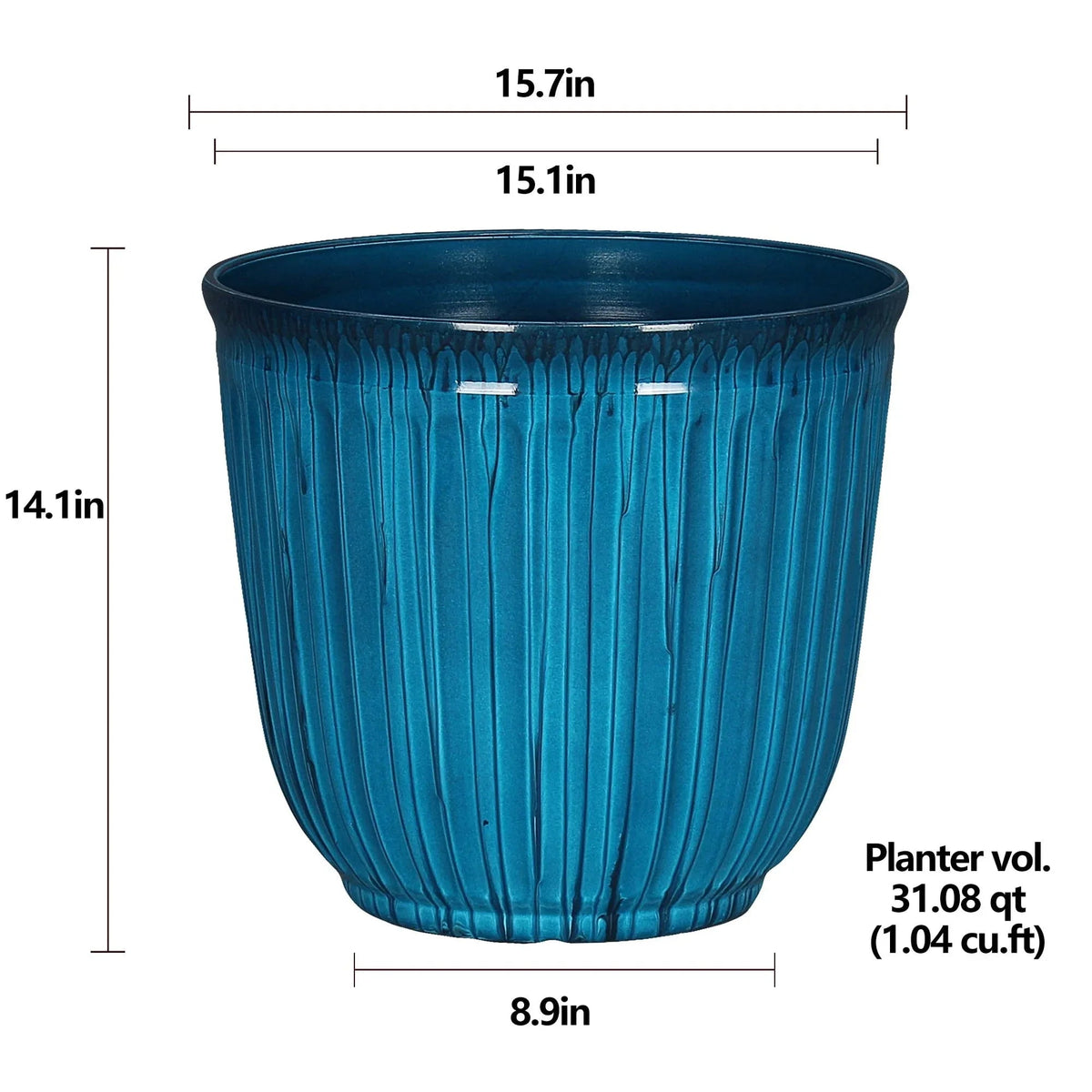 Better Homes & Gardens Kamala Light Blue Recycled Resin Planter