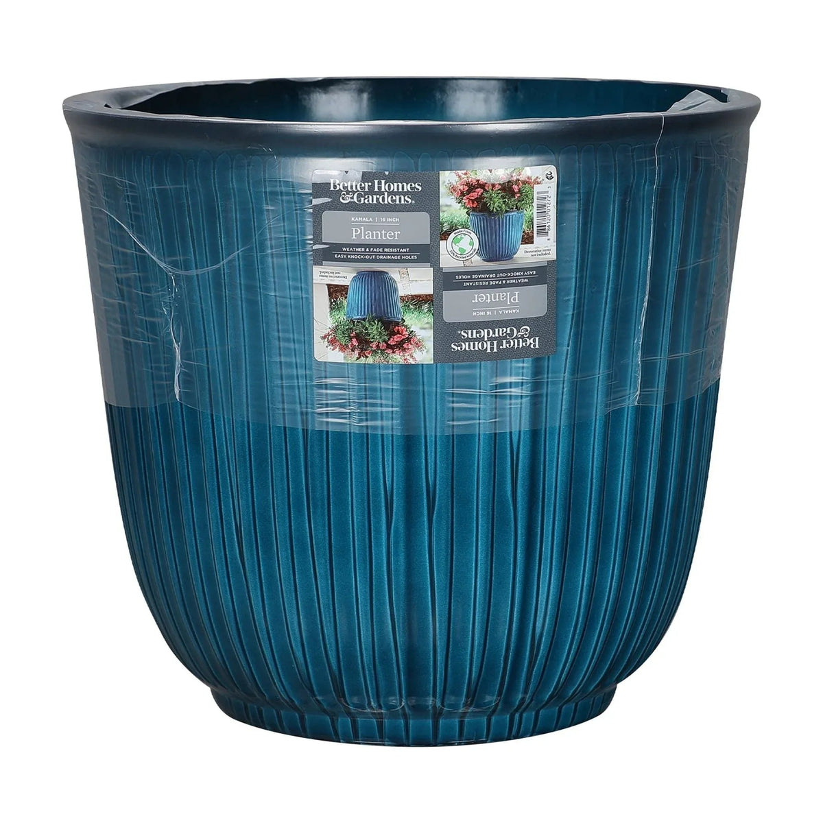 Better Homes & Gardens Kamala Light Blue Recycled Resin Planter
