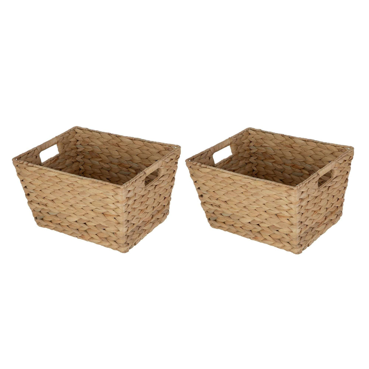 Better Homes & Gardens Extra Large Natural Woven Water Hyacinth Boat Decorative Storage Basket, (extra large 19 in x 17 in x 14 in) & (large 14 in x 11 in x 8.5 in)