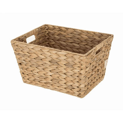 Better Homes & Gardens Extra Large Natural Woven Water Hyacinth Boat Decorative Storage Basket, (extra large 19 in x 17 in x 14 in) & (large 14 in x 11 in x 8.5 in)