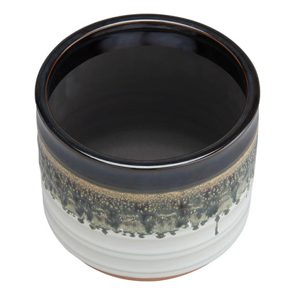 Better Homes & Gardens Round Black Ceramic Nikolaos Plant Planter