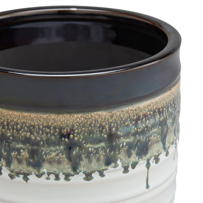 Better Homes & Gardens Round Black Ceramic Nikolaos Plant Planter