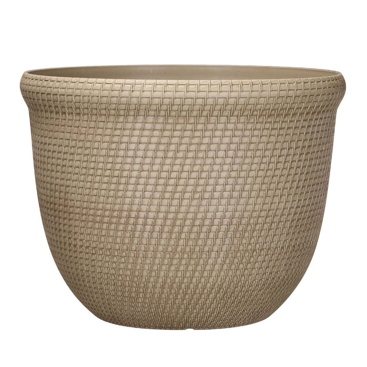 Better Homes & Gardens Tatum 100% Recycled Resin Planter, Khaki Chino, 15.8in x 15.8in x 12in