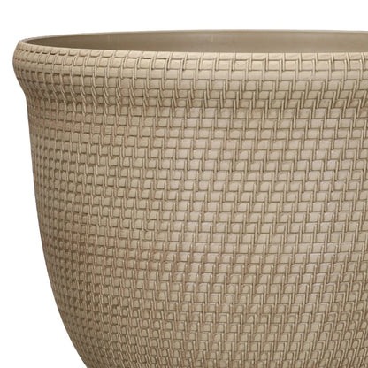 Better Homes & Gardens Tatum 100% Recycled Resin Planter, Khaki Chino, 15.8in x 15.8in x 12in
