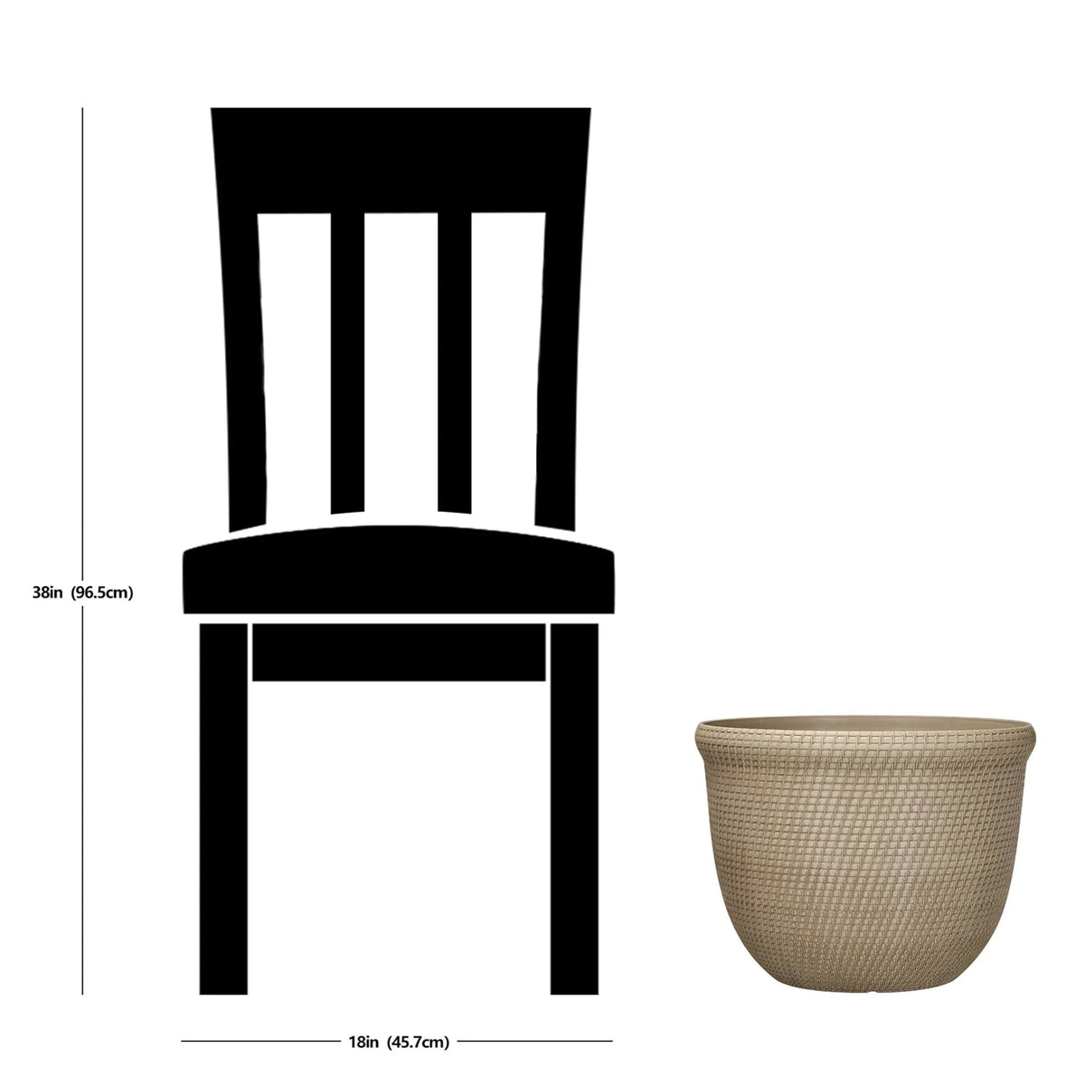 Better Homes & Gardens Tatum 100% Recycled Resin Planter, Khaki Chino, 15.8in x 15.8in x 12in