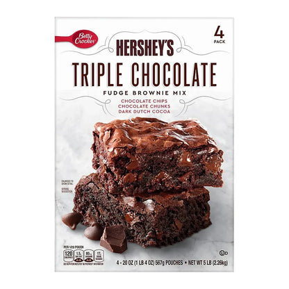Betty Crocker Hershey's Triple Chocolate Brownie Mix, Bakes 80 Brownies, 5 lbs.