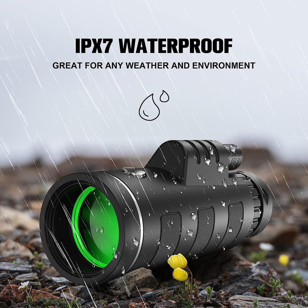Scootworks 40x60 Monocular Binoculars for Adults, HD Binoculars with Low Light Night Vision, Clear FMC BAK4 Prism Lens, Binoculars for Hunting Birds Watching Traveling Stargazing Outdoor Sport