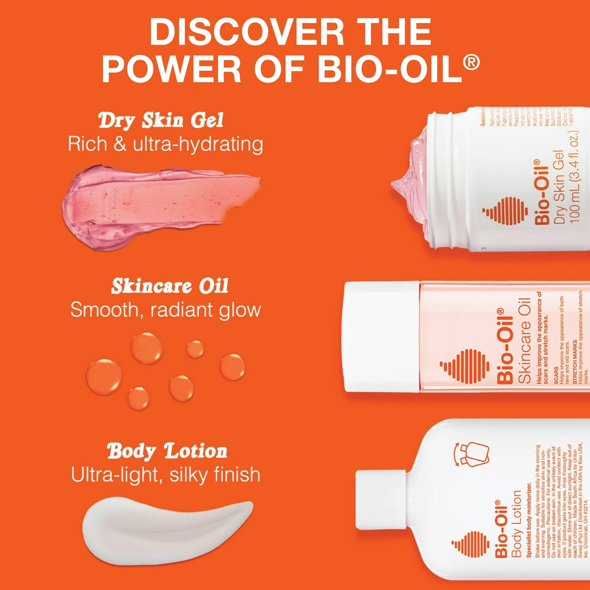 Bio-Oil Dry Skincare Gel with Soothing Emollients & Vitamin B3, Non-Comedogenic, 3.4 fl oz (PACK 3)
