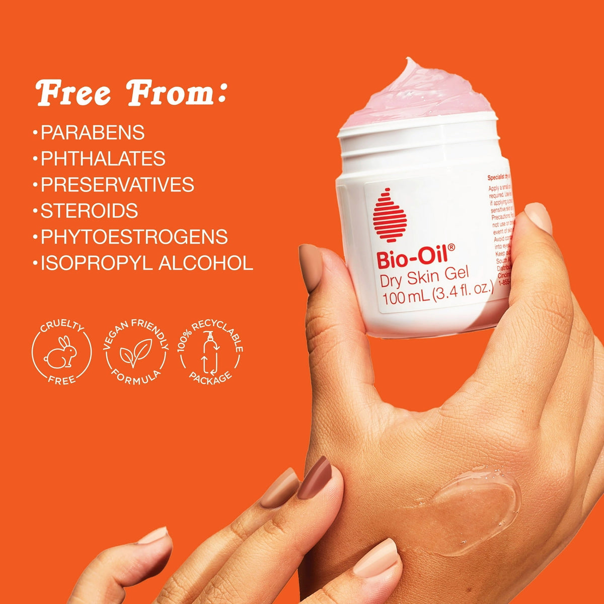 Bio-Oil Dry Skincare Gel with Soothing Emollients & Vitamin B3, Non-Comedogenic, 3.4 fl oz (PACK 3)