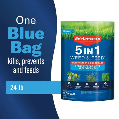 BioAdvanced 5-in-1 Weed and Feed 24 LBS
