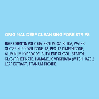 Biore Deep Cleansing Pore Nose Strips, Original, Blackhead Remover Strips, Oil Free, 14 Ct